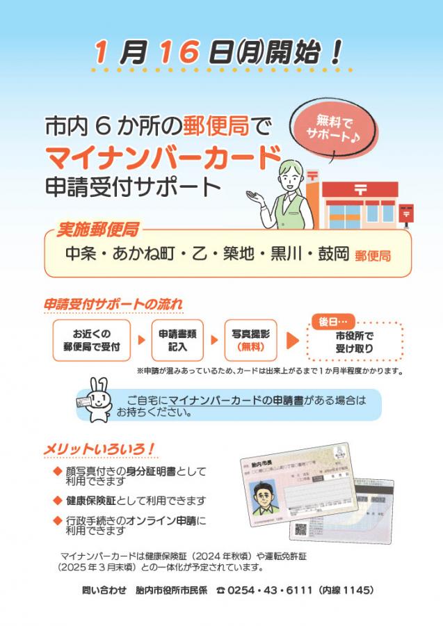 郵便局マイナンバー申請受付チラシ